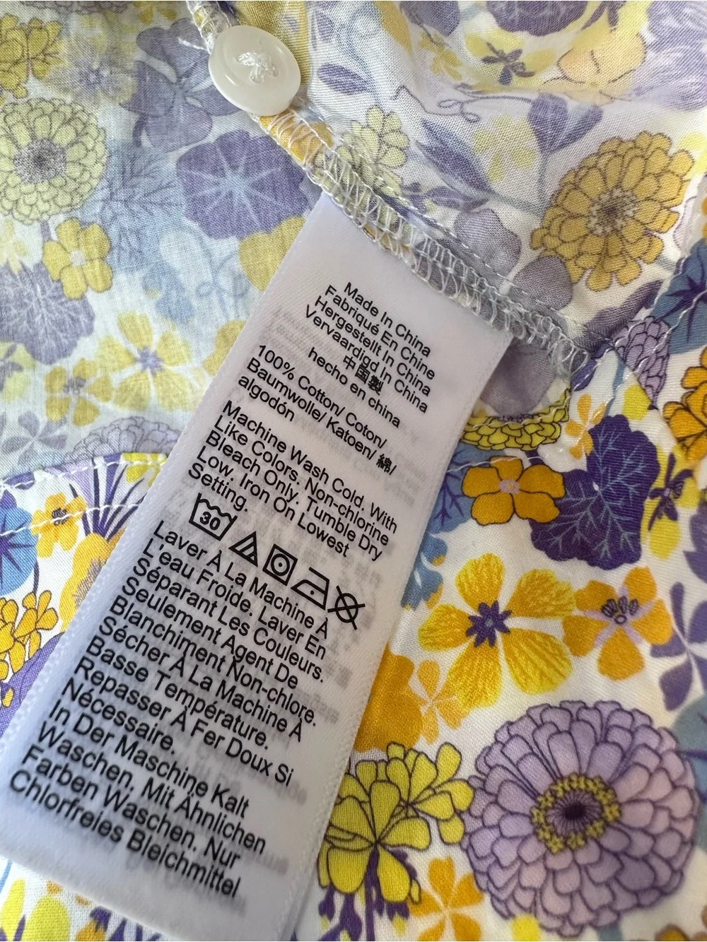 J. Crew Liberty Garçon Cropped Shirt in Arrow Print S